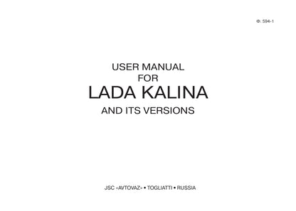 2013-2018 Lada Kalina Gebruikershandleiding | Engels