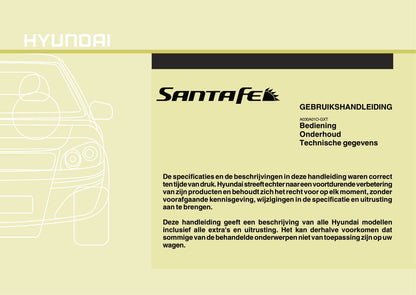2006-2010 Hyundai Santa Fe Manuel du propriétaire | Néerlandais
