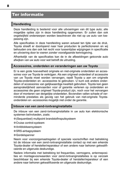 2016-2017 Toyota Hilux Owner's Manual | Dutch