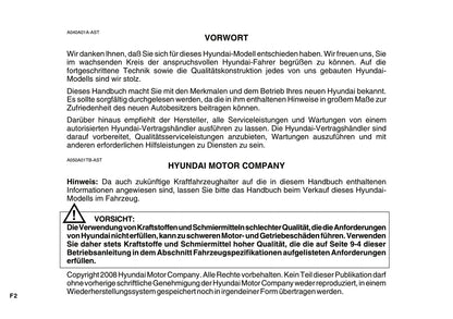 2005-2008 Hyundai Getz Manuel du propriétaire | Allemand