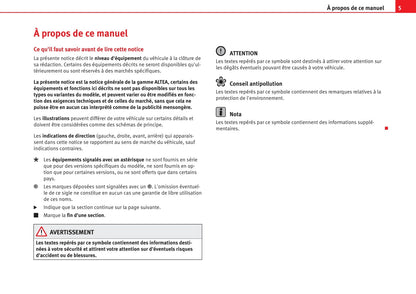 2009-2013 Seat Altea Freetrack Manuel du propriétaire | Français