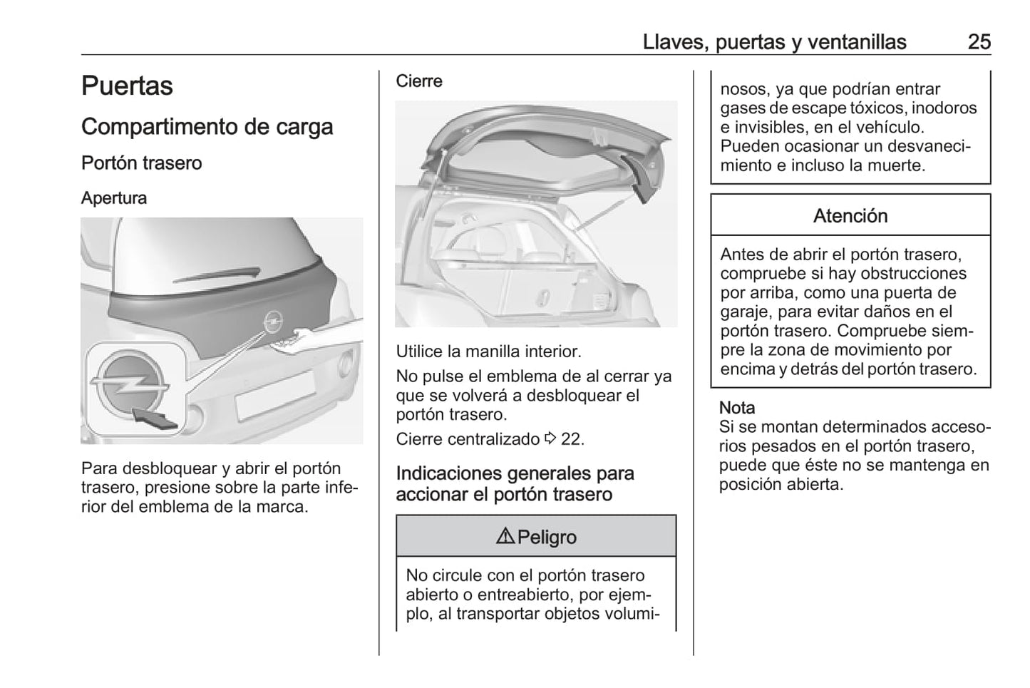 2019 Opel Adam Owner's Manual | Spanish