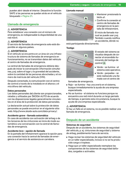 2019-2020 Skoda Superb Owner's Manual | Spanish