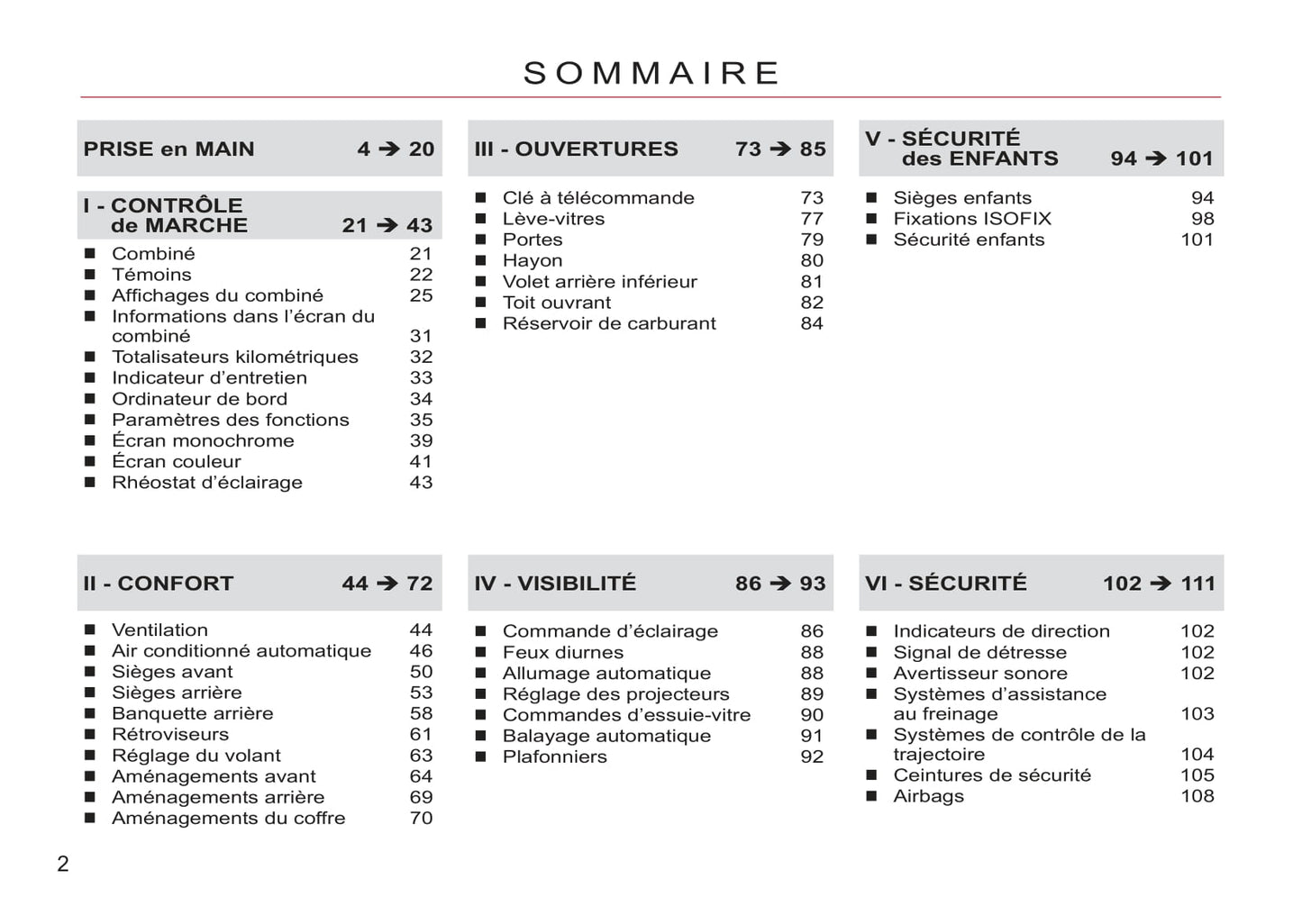 2007-2012 Citroën C-Crosser Manuel du propriétaire | Français