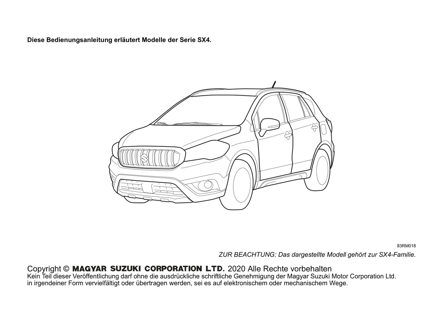 2020-2021 Suzuki SX4 S-Cross Bedienungsanleitung | Deutsch