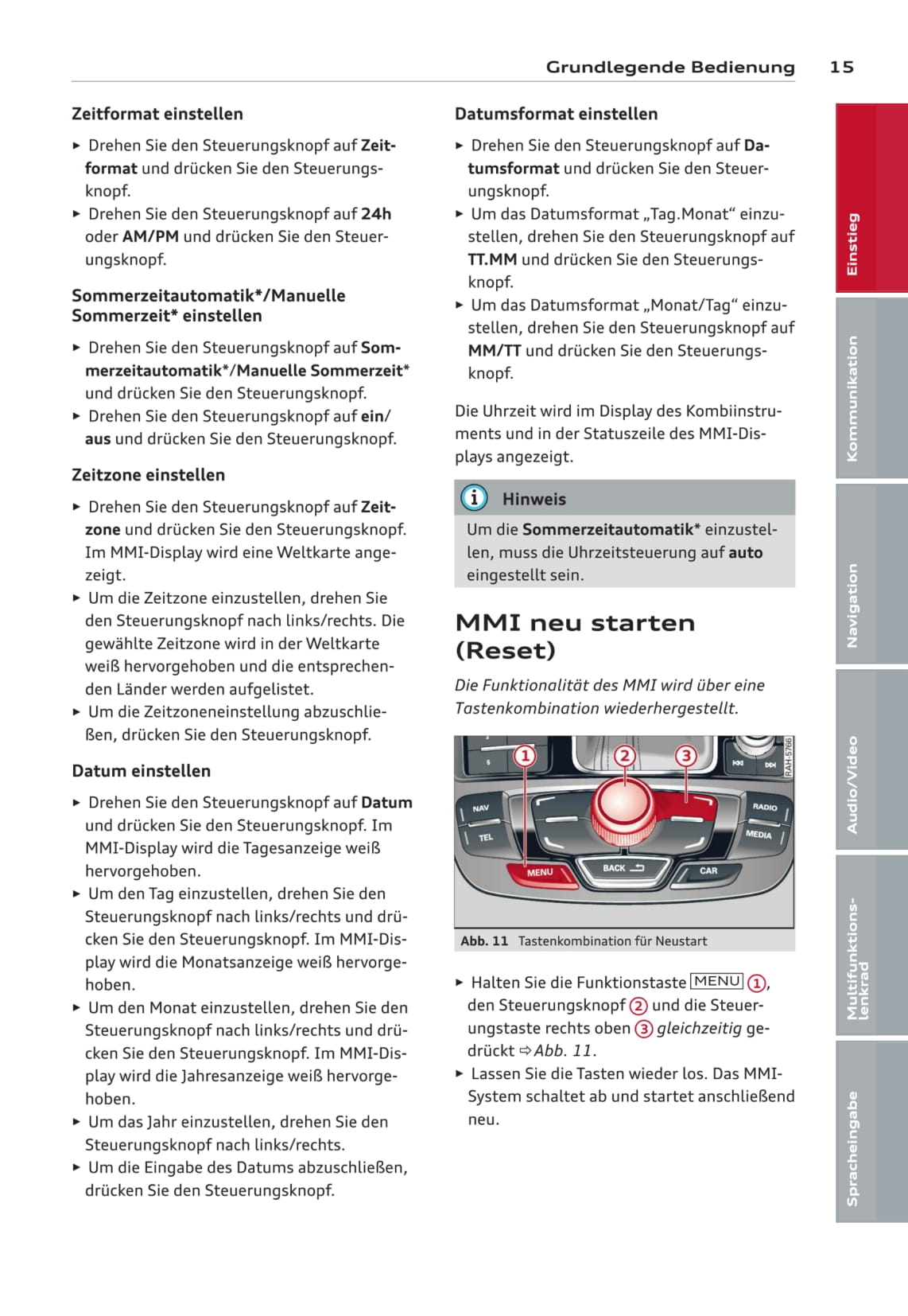 Audi MMI Bedienungsanleitung 2013