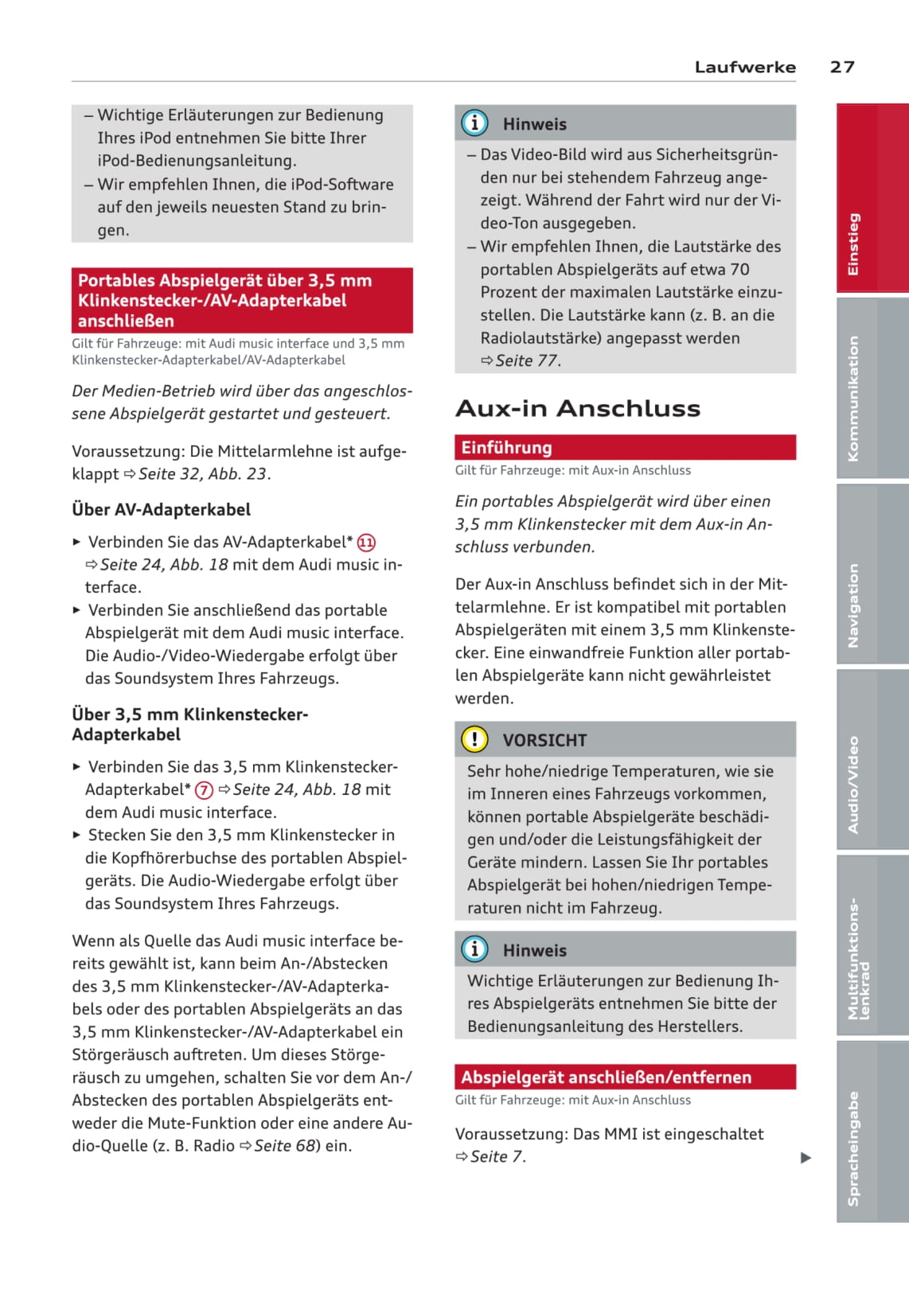 Audi MMI Bedienungsanleitung 2013