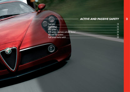 2008 Alfa Romeo 8C Owner's Manual | English