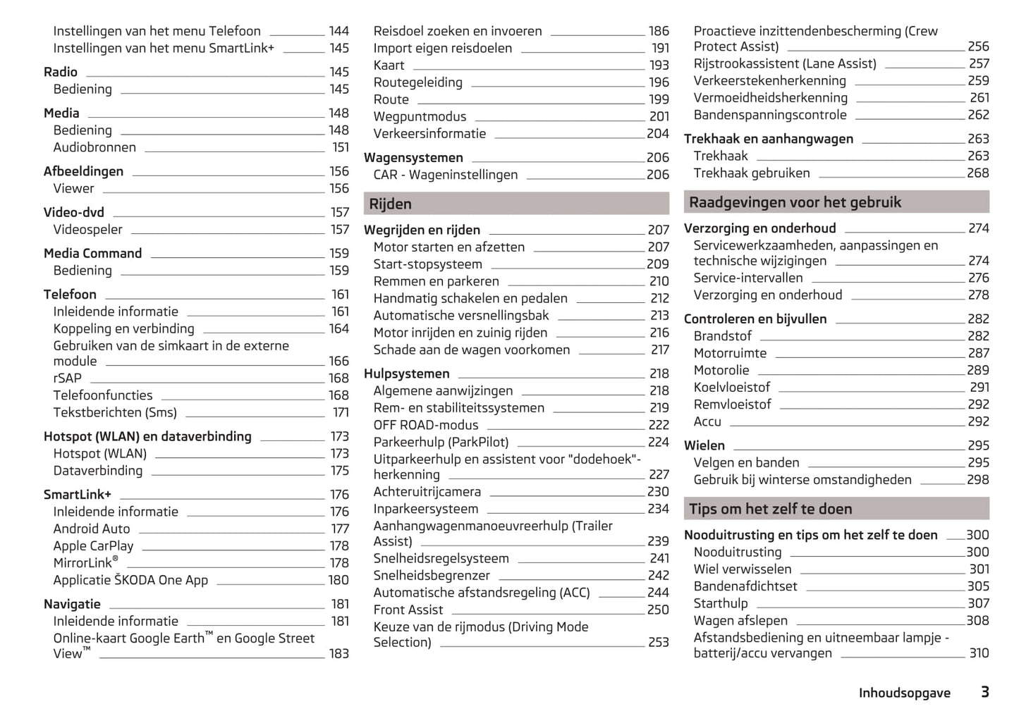 2017-2018 Skoda Octavia Owner's Manual | Dutch