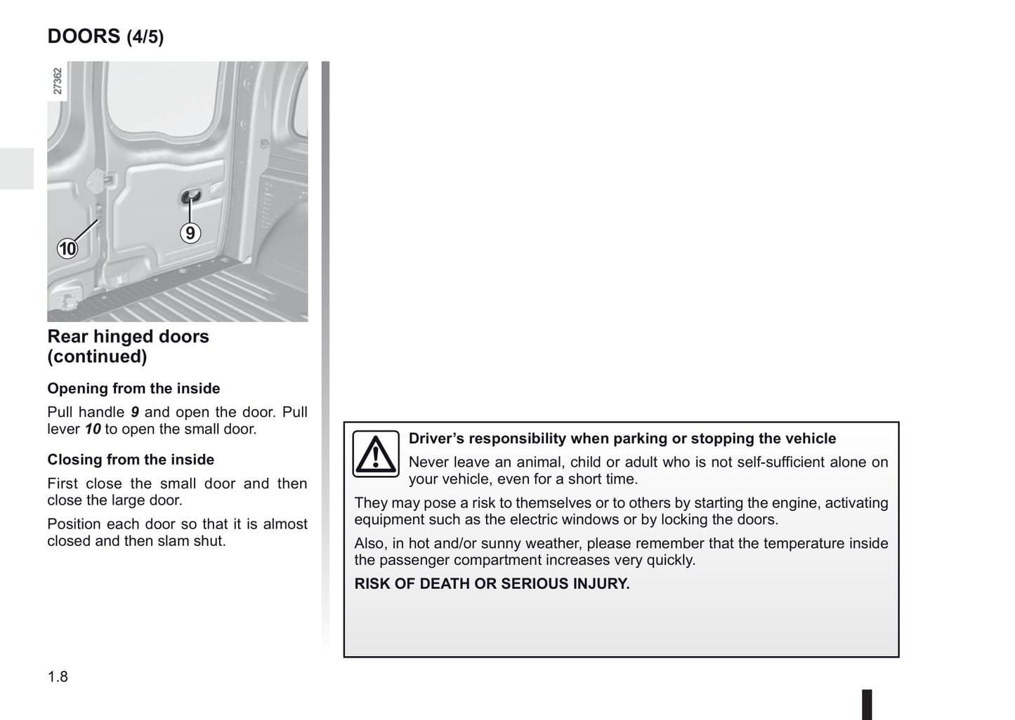 2011-2012 Renault Kangoo Owner's Manual | English