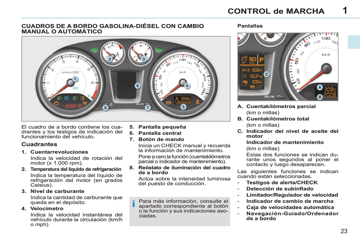 2011-2013 Peugeot 308 CC Bedienungsanleitung | Spanisch