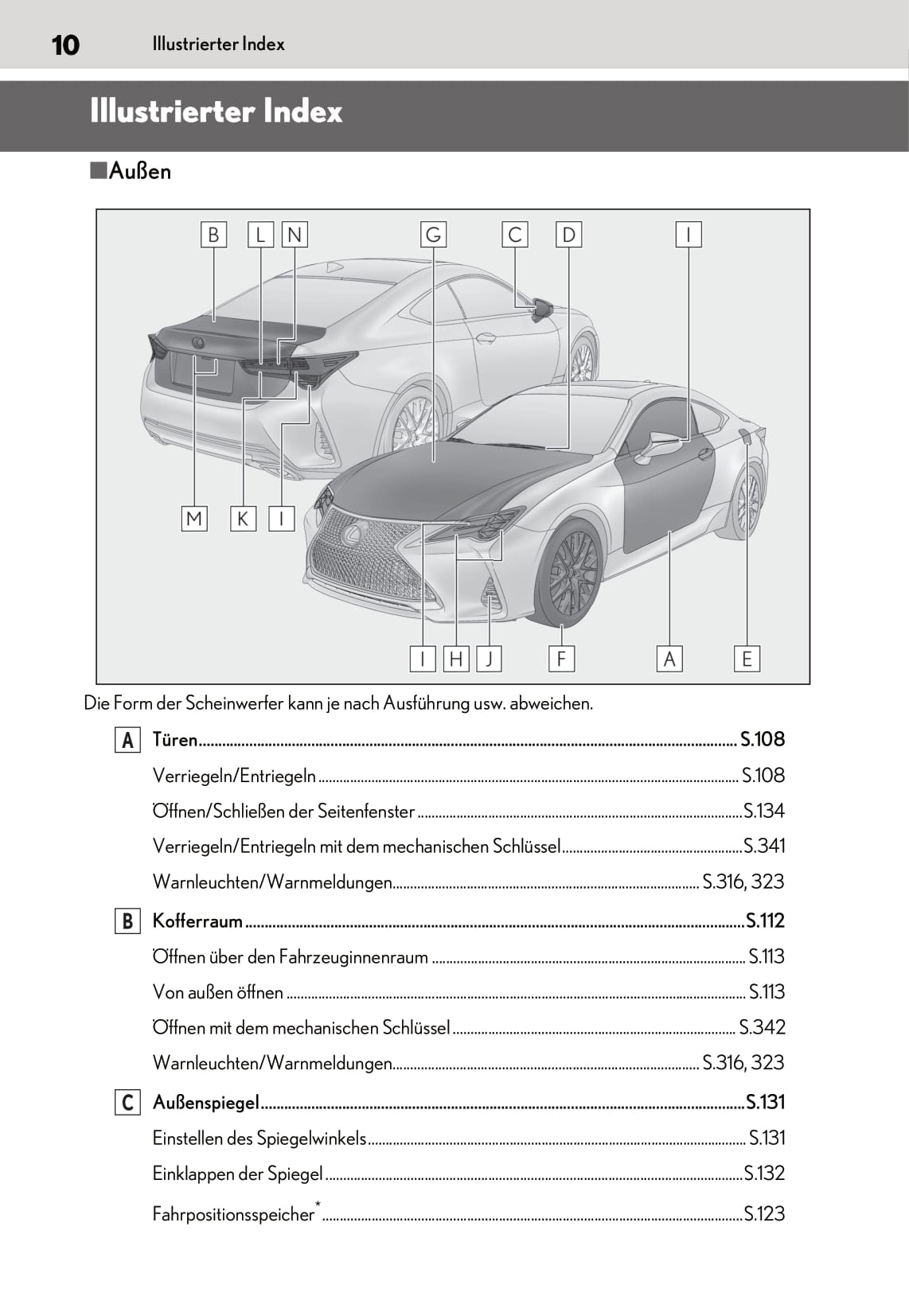 2019-2020 Lexus RC 300h Bedienungsanleitung | Deutsch