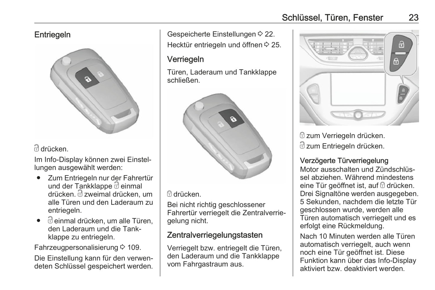 2018-2019 Opel Corsa Owner's Manual | German