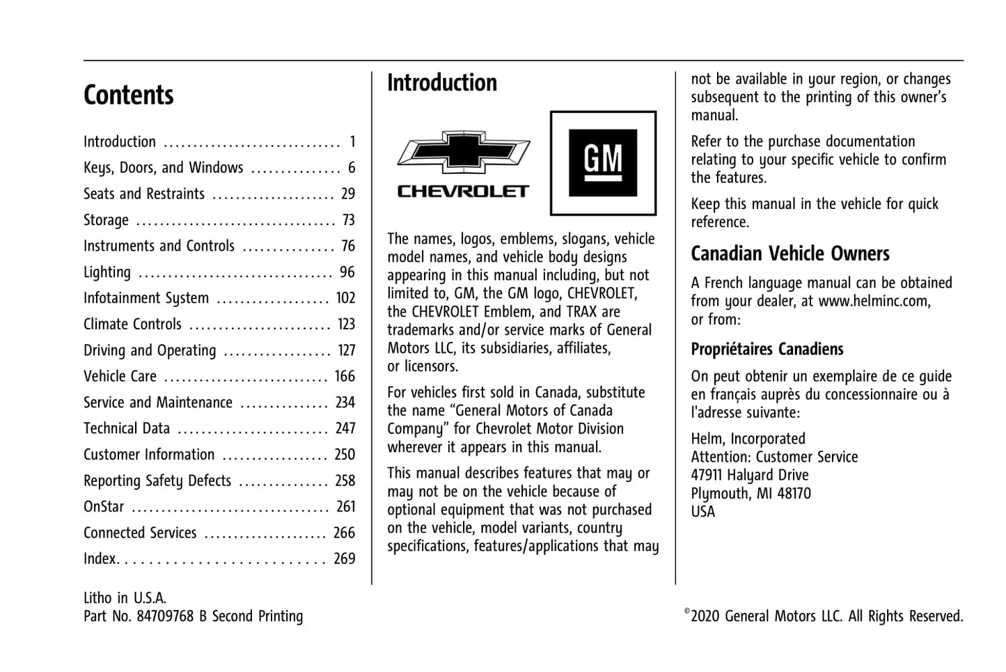 2021 Chevrolet Trax Manuel du propriétaire | Anglais