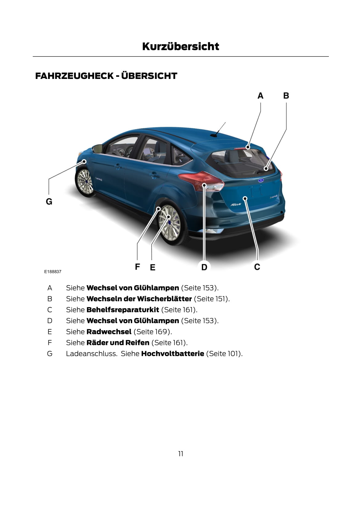 2014-2017 Ford Focus Electric Bedienungsanleitung | Deutsch