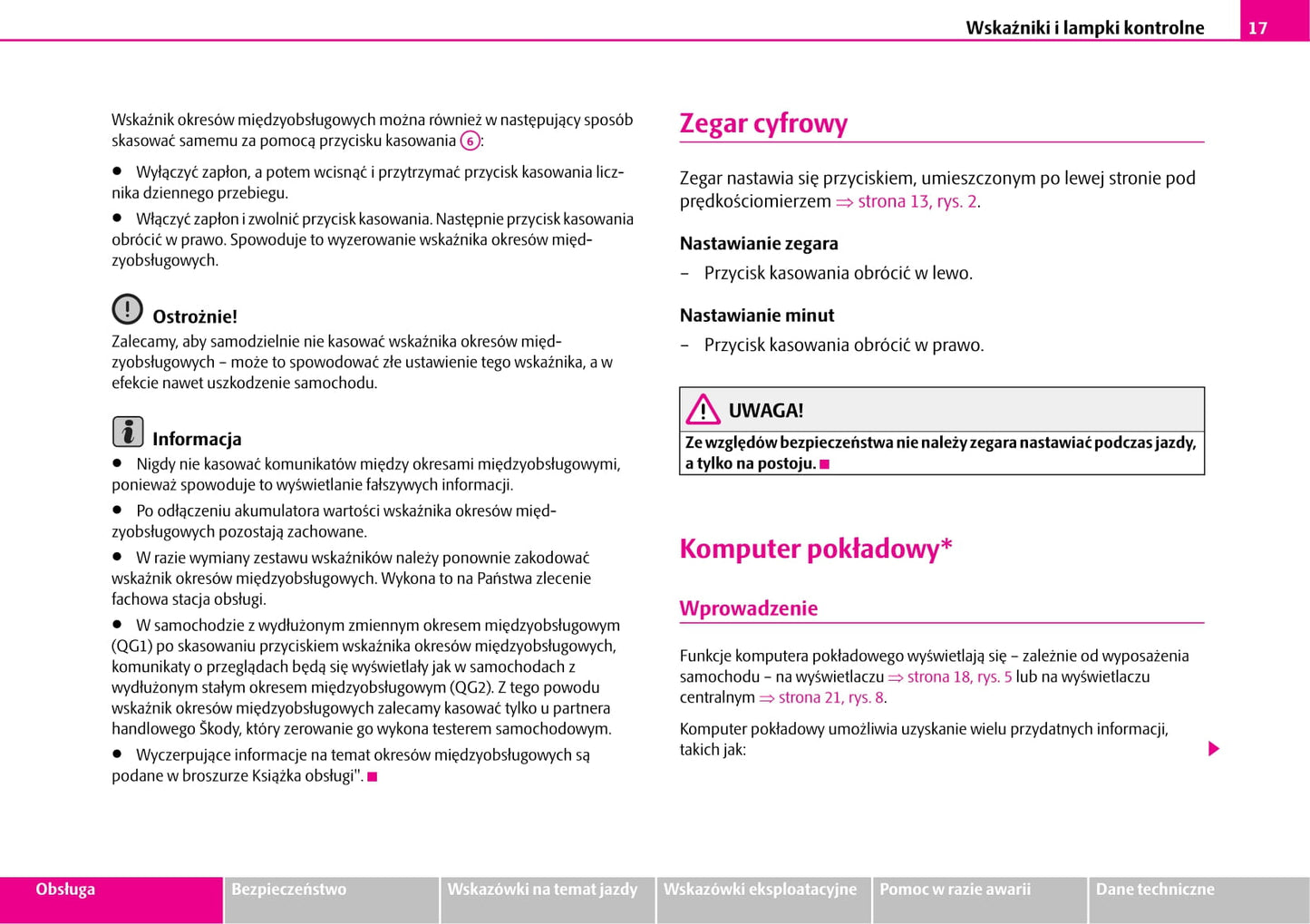 2006-2007 Skoda Fabia Owner's Manual | Polish