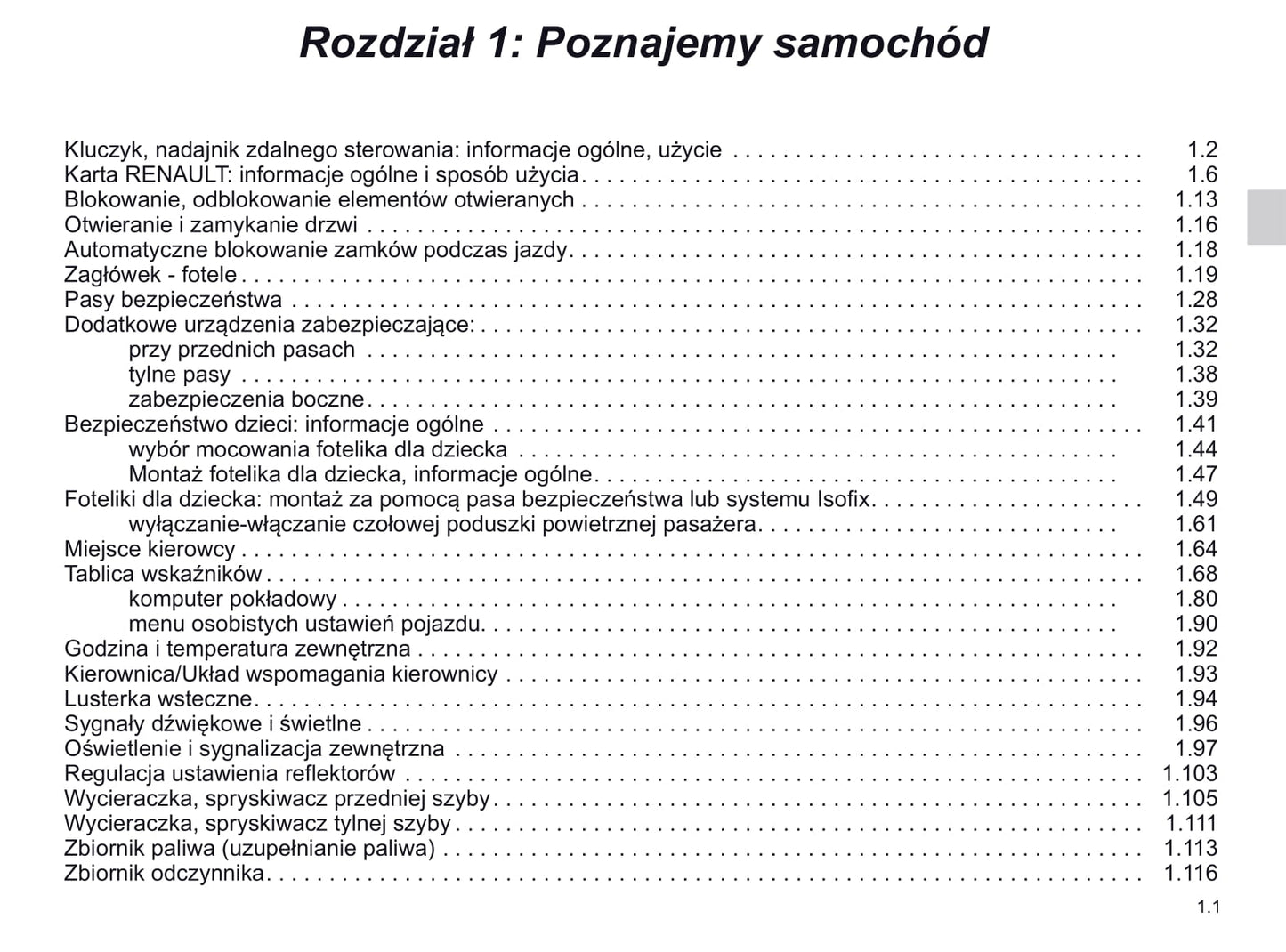 2019-2020 Renault Scénic Owner's Manual | Polish