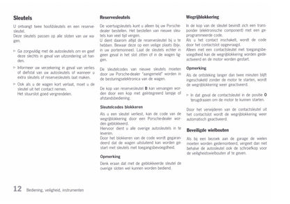1996-2002 Porsche Boxster Owner's Manual | Dutch