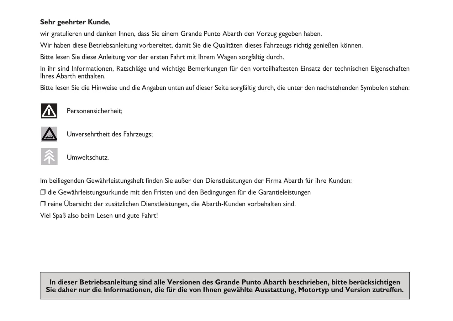 2008-2010 Abarth Grande Punto Bedienungsanleitung | Deutsch