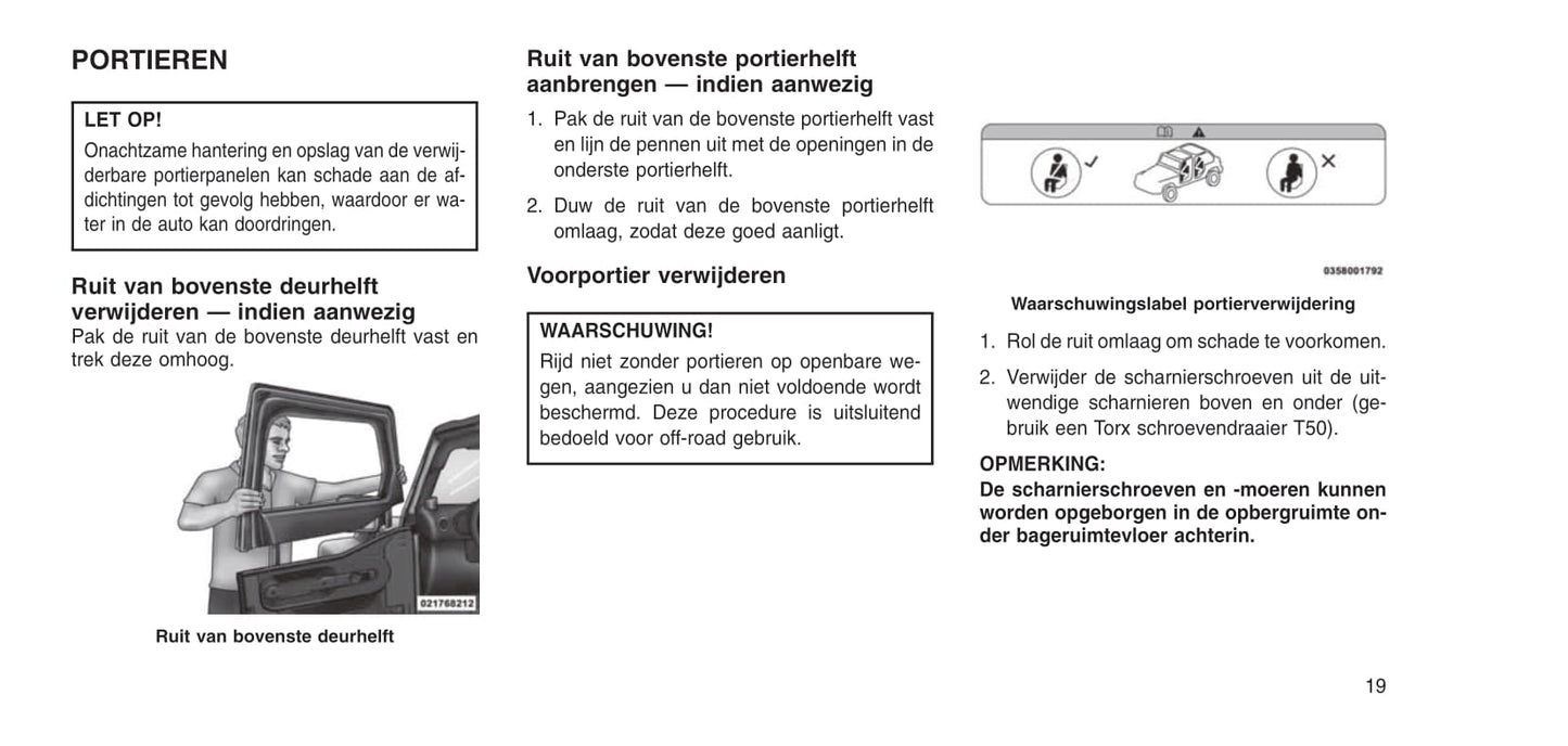 2015-2016 Jeep Wrangler Owner's Manual | Dutch