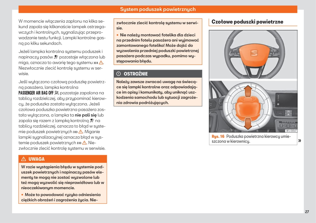 2019-2020 Seat Tarraco Owner's Manual | Polish