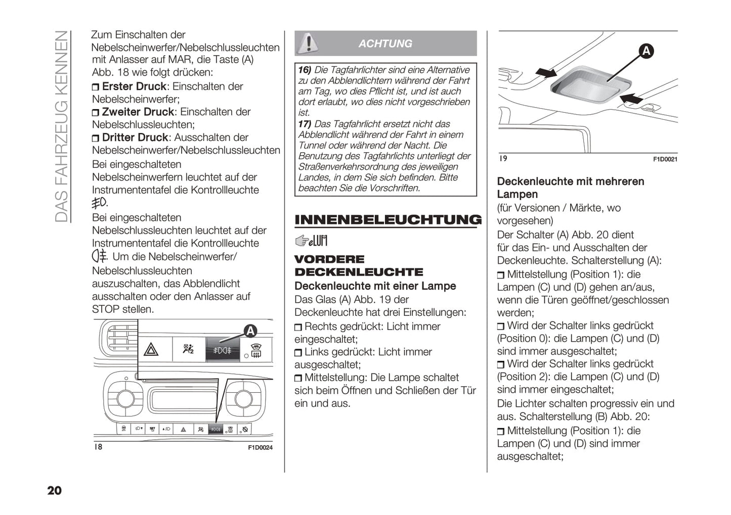 2018-2019 Fiat Panda Bedienungsanleitung | Deutsch