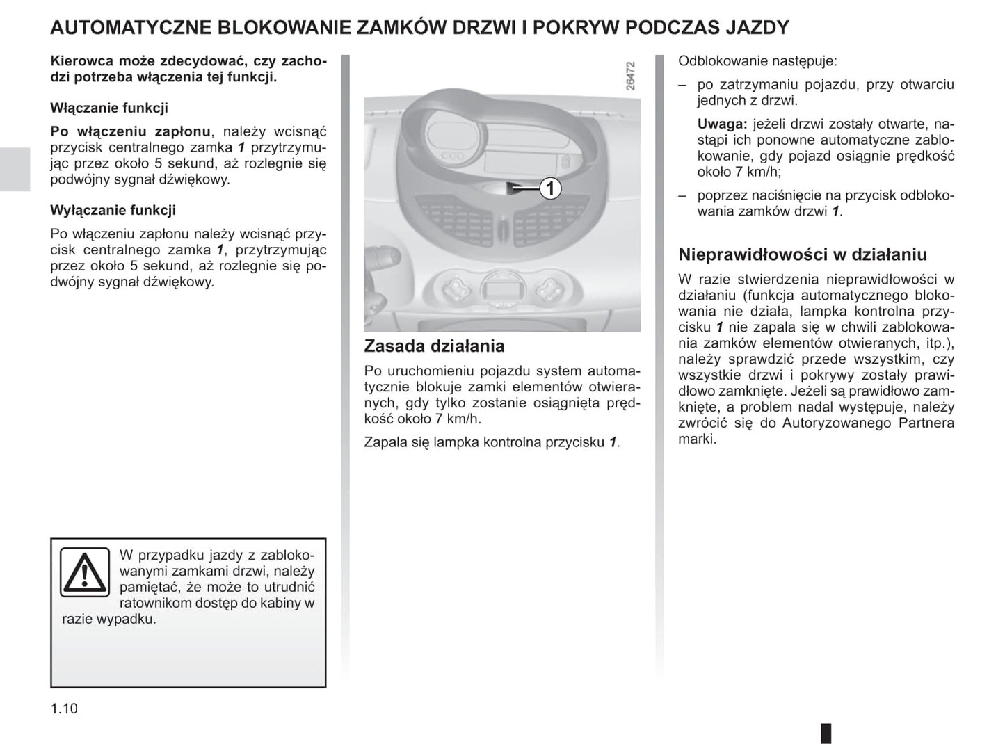 2013-2014 Renault Twingo Owner's Manual | Polish