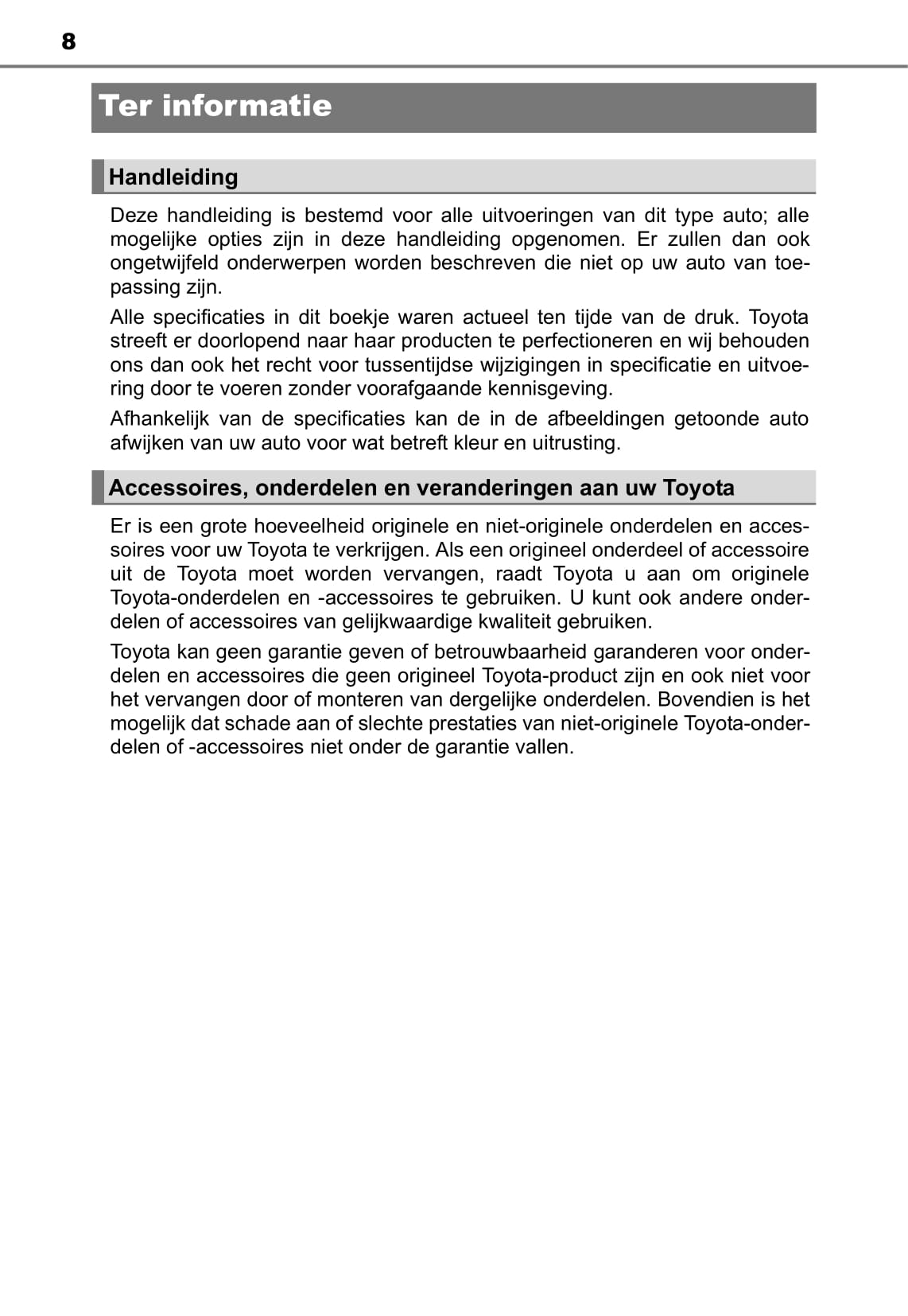 2015-2016 Toyota Prius Owner's Manual | Dutch