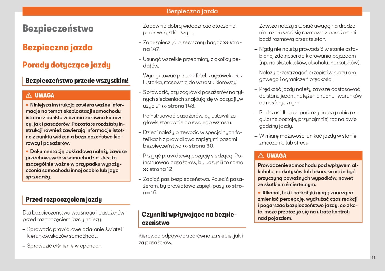 2016-2020 Seat Ateca Owner's Manual | Polish