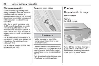 2015-2018 Opel Astra/Astra GTC Owner's Manual | Spanish