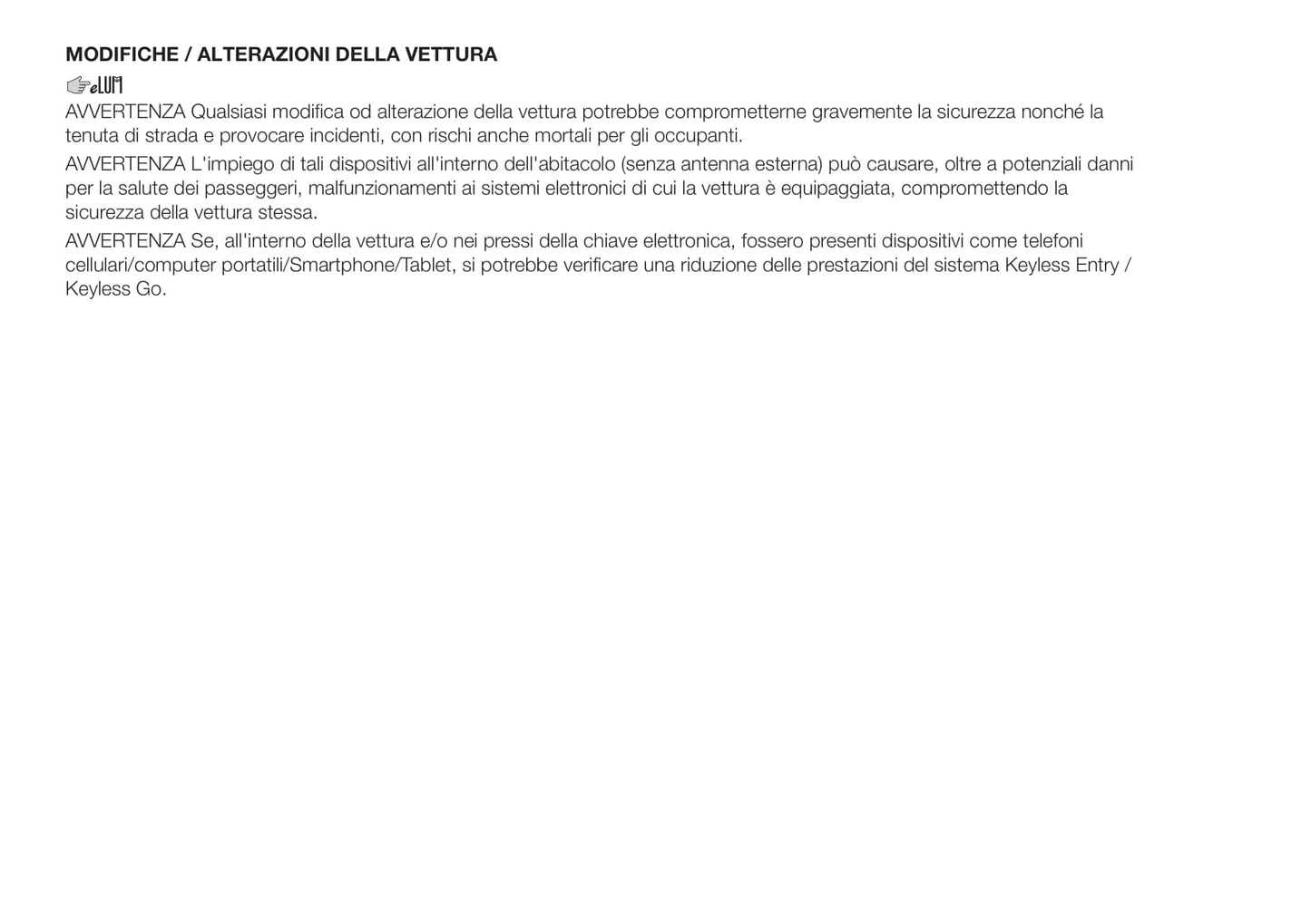 2019-2020 Fiat 500X Owner's Manual | Italian