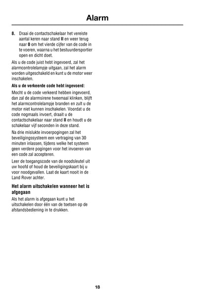2007-2008 Land Rover Defender Owner's Manual | Dutch