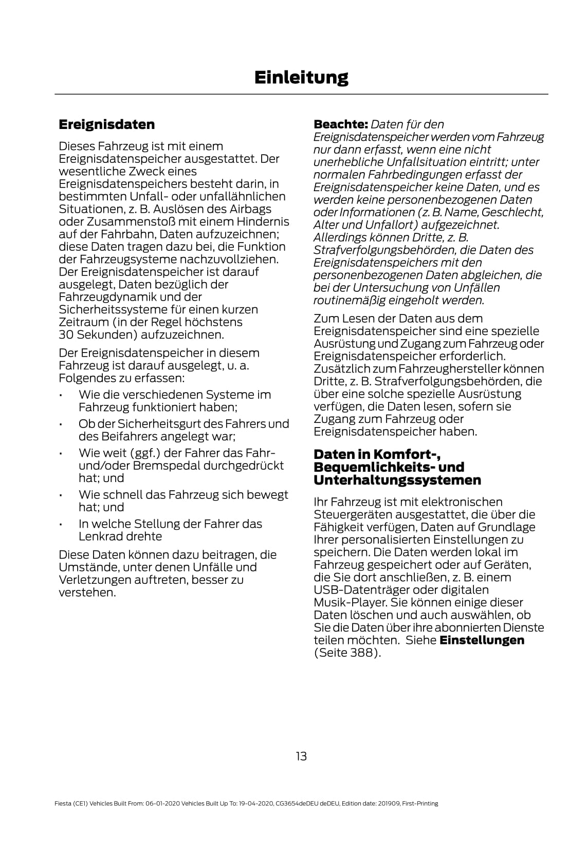 2020 Ford Fiesta Gebruikershandleiding | Duits