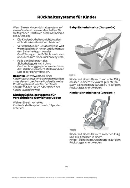 2020 Ford Fiesta Owner's Manual | German