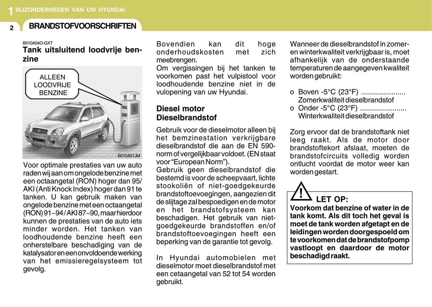 2008-2009 Hyundai Tucson Owner's Manual | Dutch