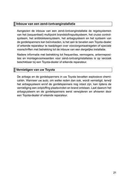 2011-2012 Toyota Land Cruiser V8 Owner's Manual | Dutch