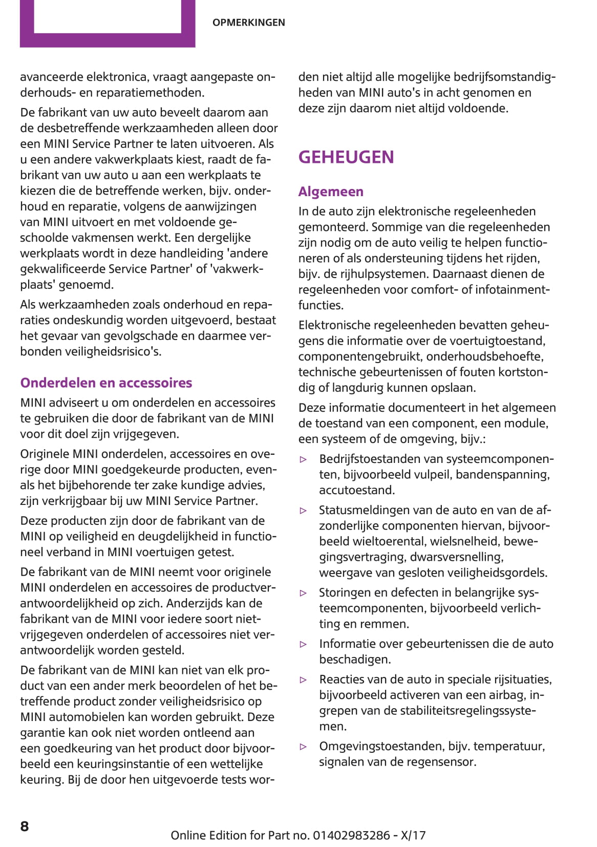 2018-2021 Mini Mini Bedienungsanleitung | Niederländisch