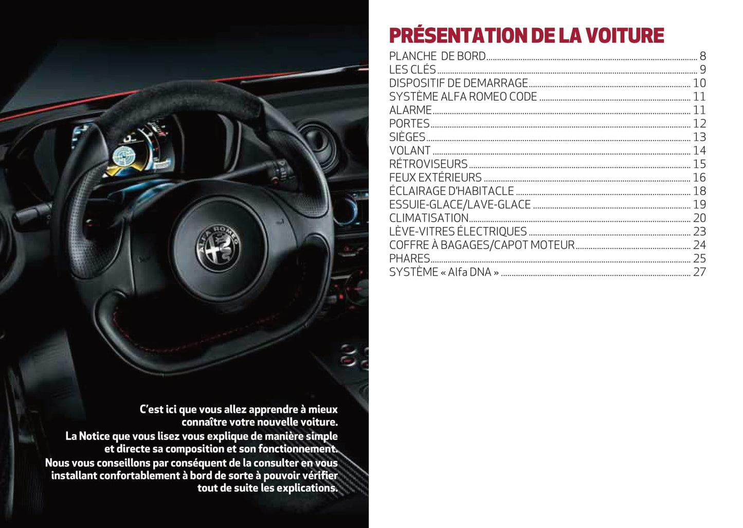 2013-2023 Alfa Romeo 4C Gebruikershandleiding | Frans