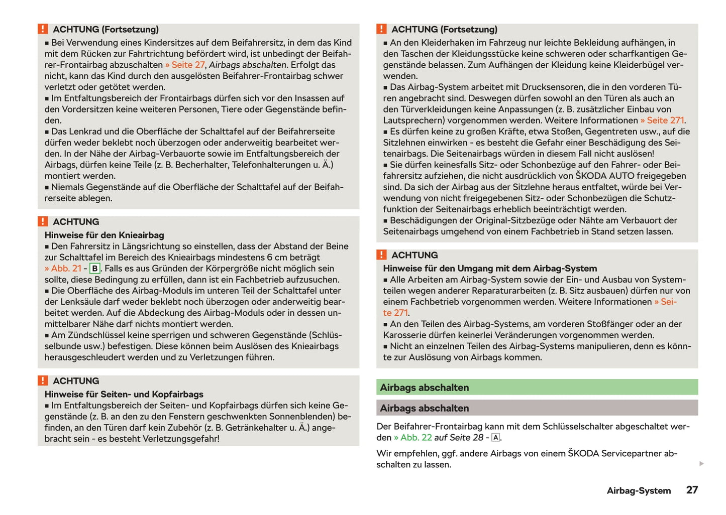 2017-2018 Skoda Superb Owner's Manual | German