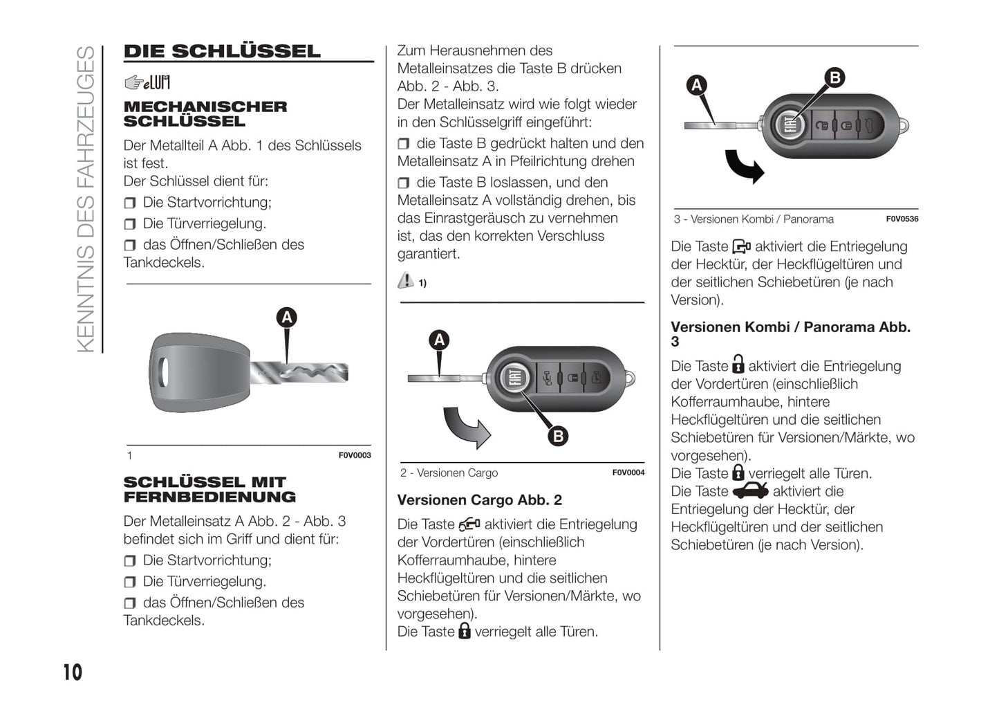 2018-2019 Fiat Doblò Bedienungsanleitung | Deutsch