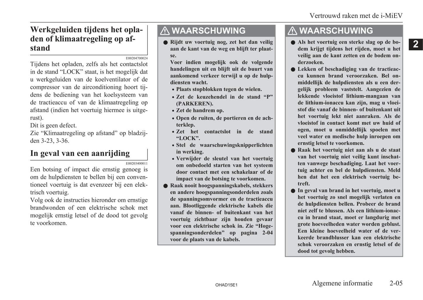 2010-2019 Mitsubishi I-MIEV Owner's Manual | Dutch