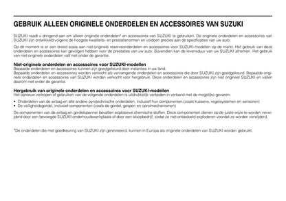 2018-2019 Suzuki Baleno Owner's Manual | Dutch