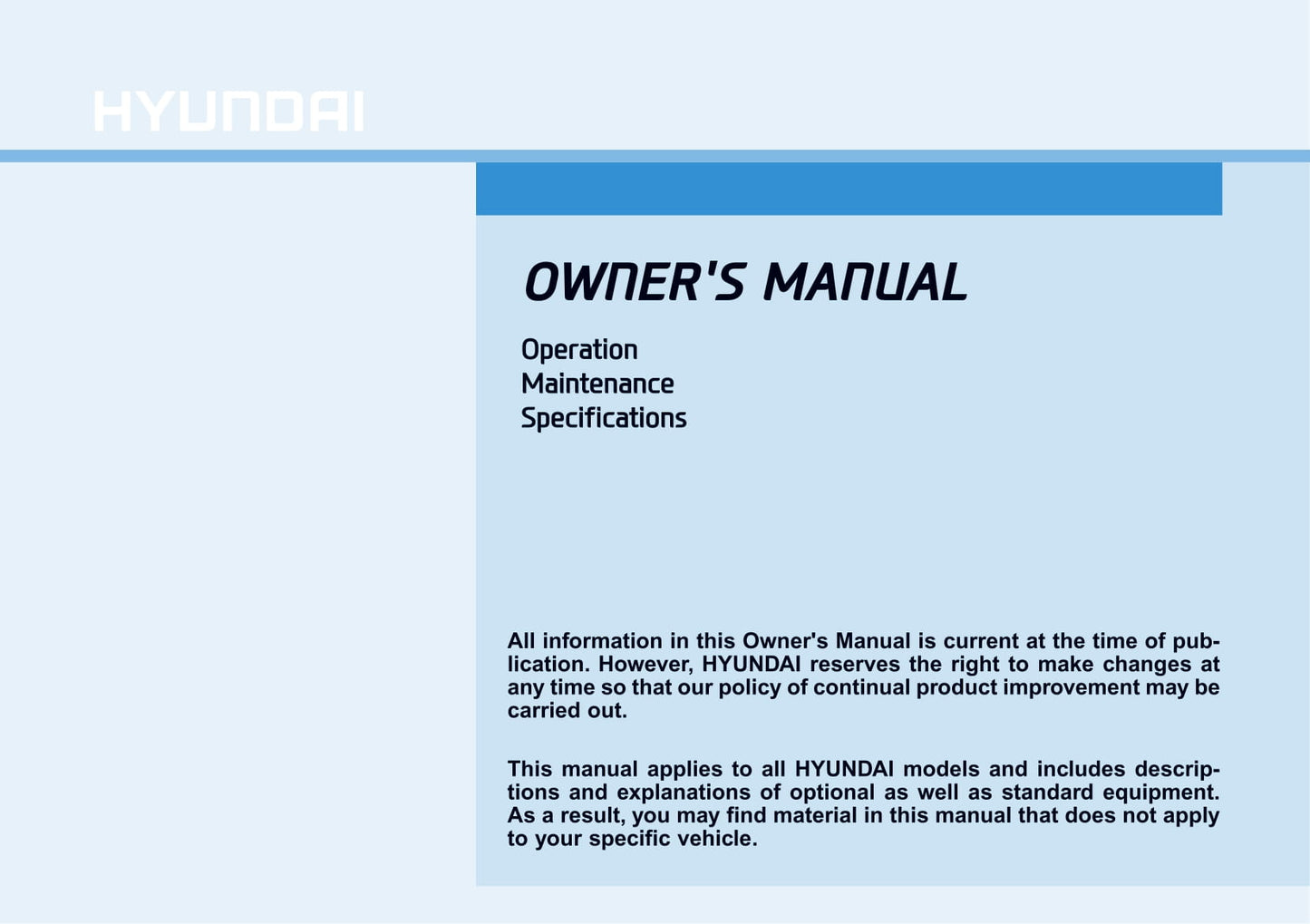 2019 Hyundai Kona Electric Owner's Manual | English