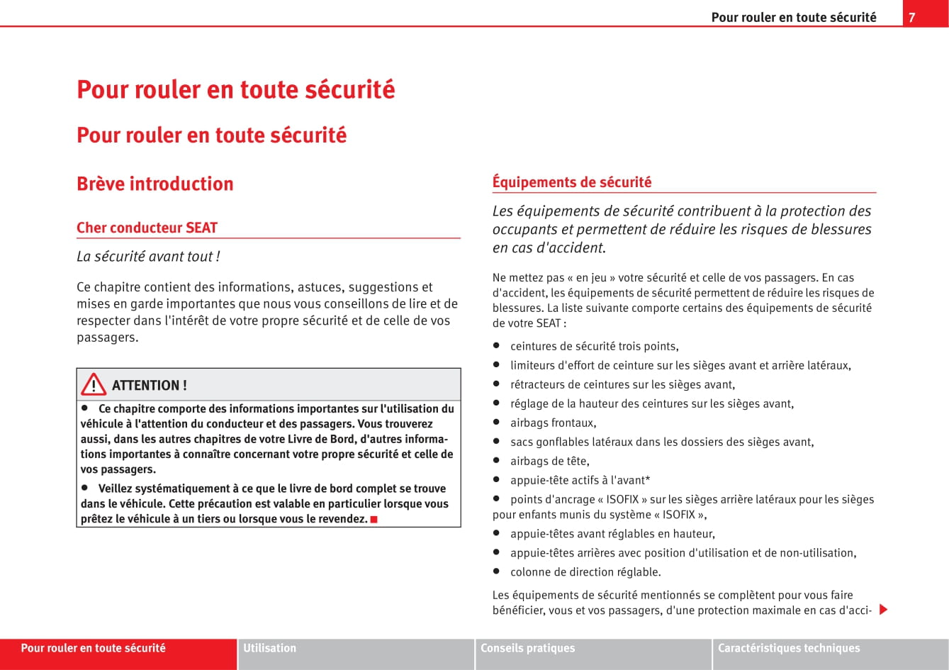 2007-2009 Seat Altea Freetrack Manuel du propriétaire | Français