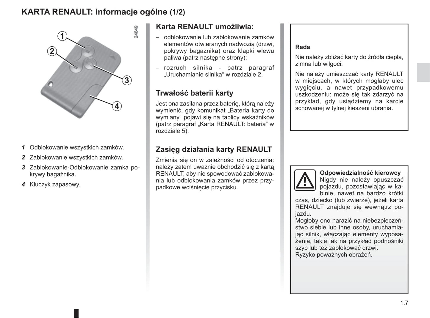2012-2013 Renault Clio Owner's Manual | Polish