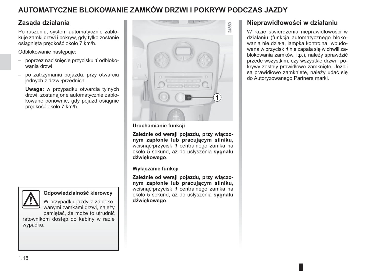 2012-2013 Renault Clio Owner's Manual | Polish