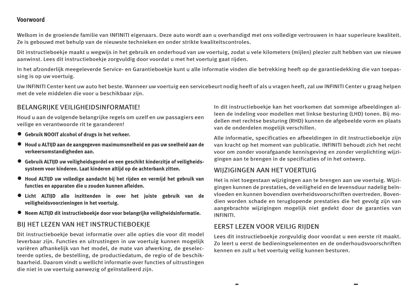 2016-2017 Infiniti Q30/QX30 Owner's Manual | Dutch