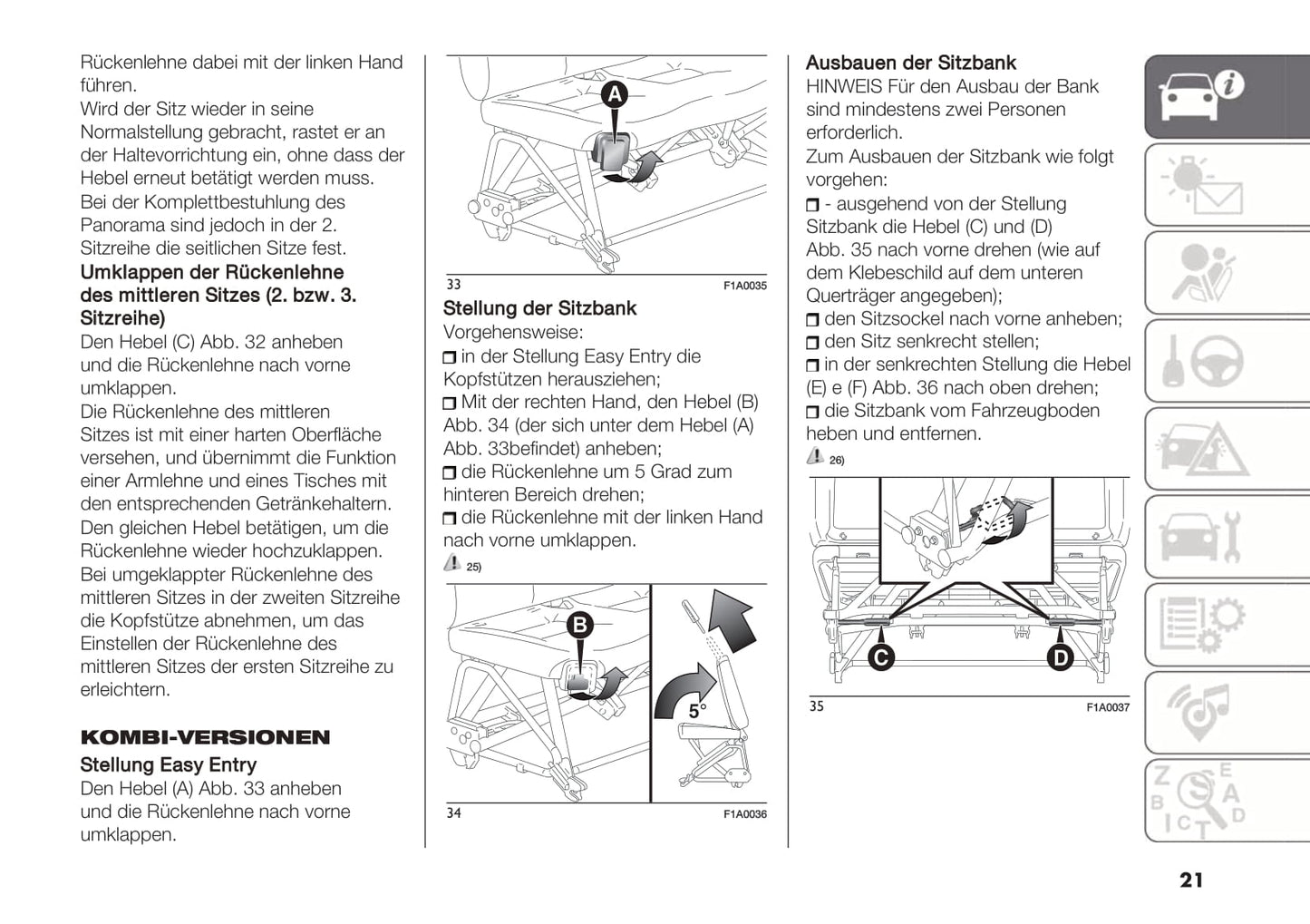 2018-2019 Fiat Ducato Owner's Manual | German