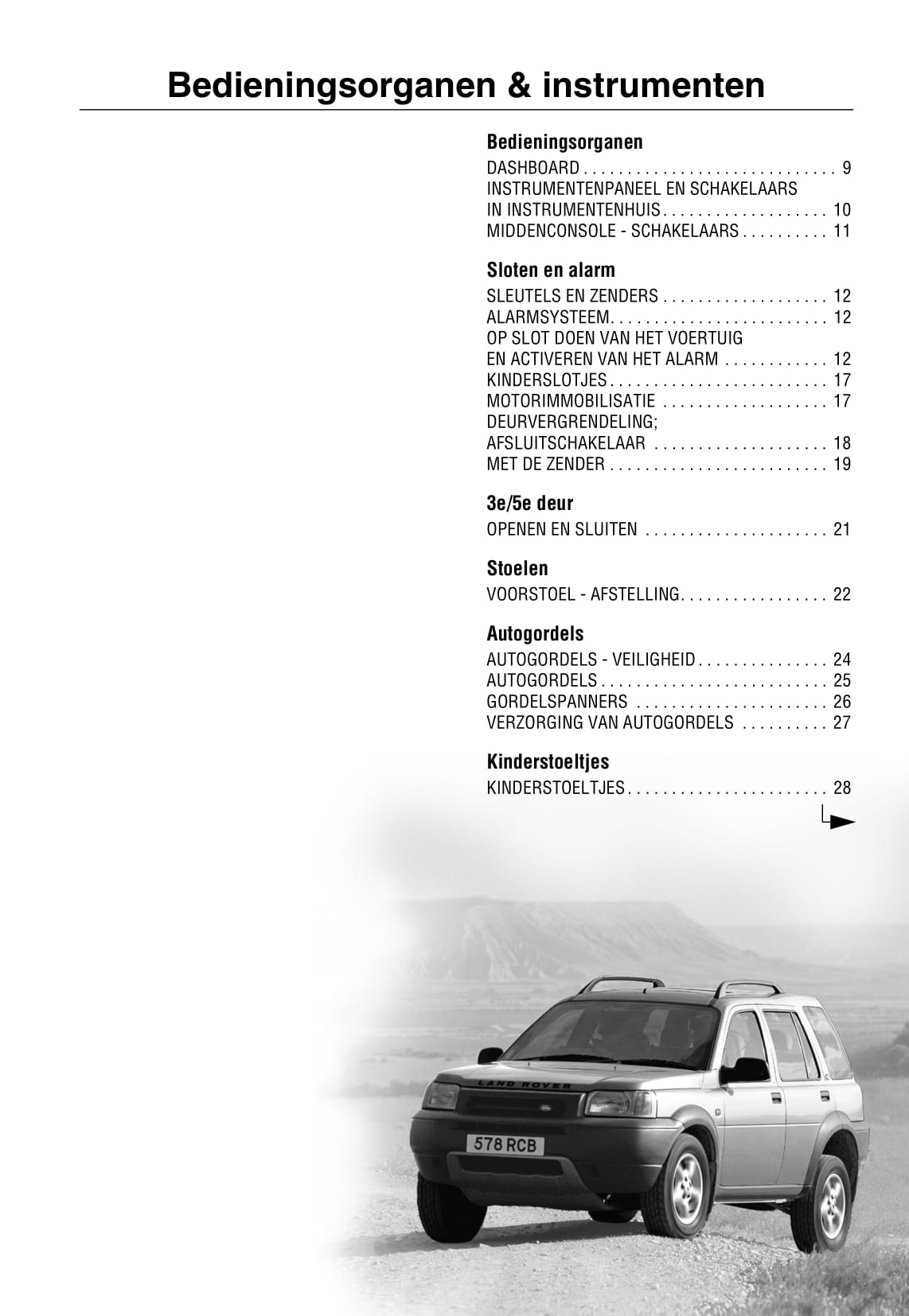 2002-2003 Land Rover Freelander Owner's Manual | Dutch
