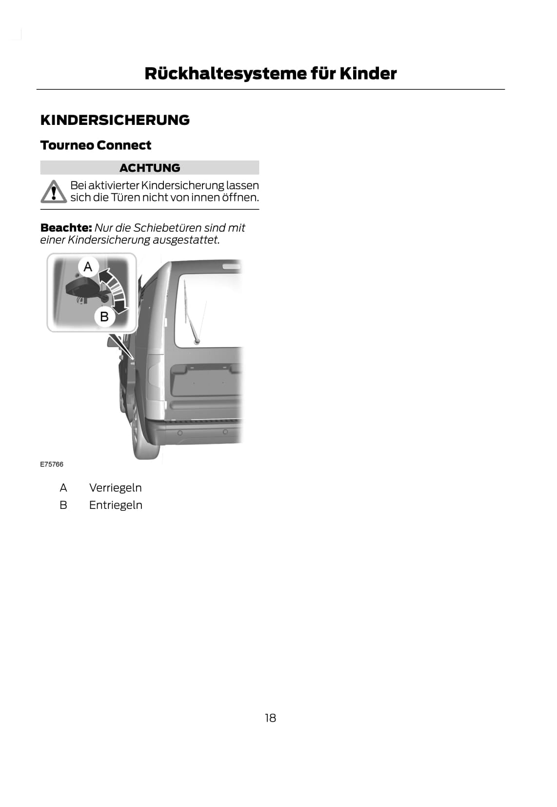 2011-2014 Ford Tourneo Connect / Transit Connect Bedienungsanleitung | Deutsch